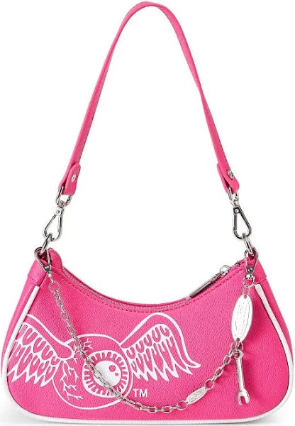 Von Dutch Classic Hot Pink and White Shoulder Bag