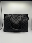 Wechseln Quilted Studded Large Black Tote Bag with Crossbody Strap 2 Bild