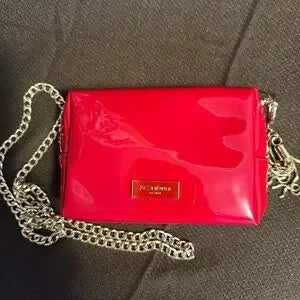 Red Cosmetic Bag with chain