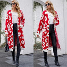 Switch Red Open Front Leopard Print Cardigan 1 image