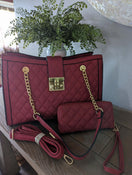 Switch Red Quilted Double Flap Chain Tote with Wallet 2 image