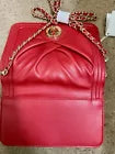 Switch Red Vegan Leather Pleated Crossbody Bag with Gold Hardware 2 image