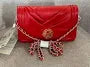 Red Vegan Leather Crossbody Bag with Gold Hardware