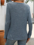 Switch Ribbed V-Neck Long Sleeve T-Shirt 2 image