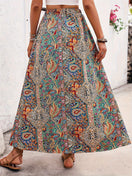 Switch Slit Printed Elastic Waist Skirt 3 image