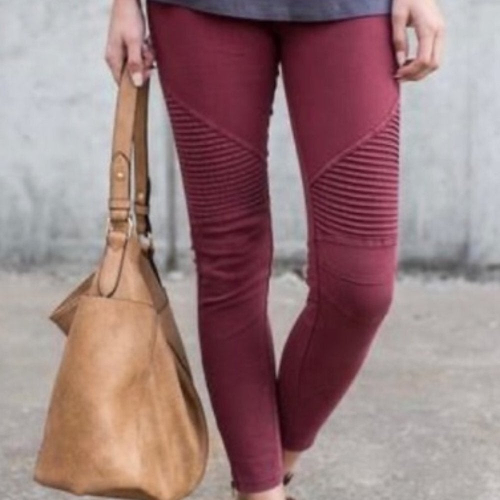 Stretch Moto Jeggings with Side Zippers