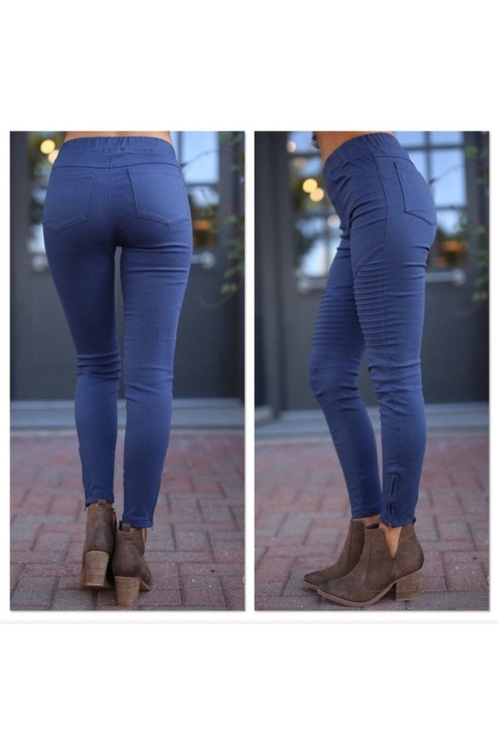 Umgee Navy Moto Jeggings