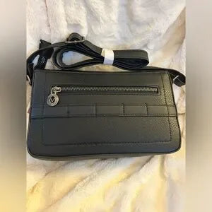 Vegan Leather Crossbody Black Bag