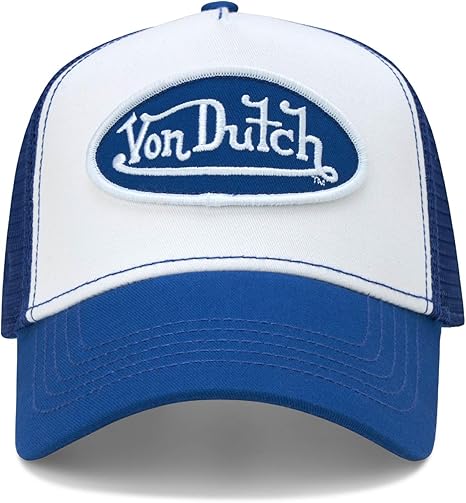 Von Dutch Unisex Trucker Hat Curved Bill Mesh Back Retro Classic Adjustable Snapback Baseball Cap for Men and Women