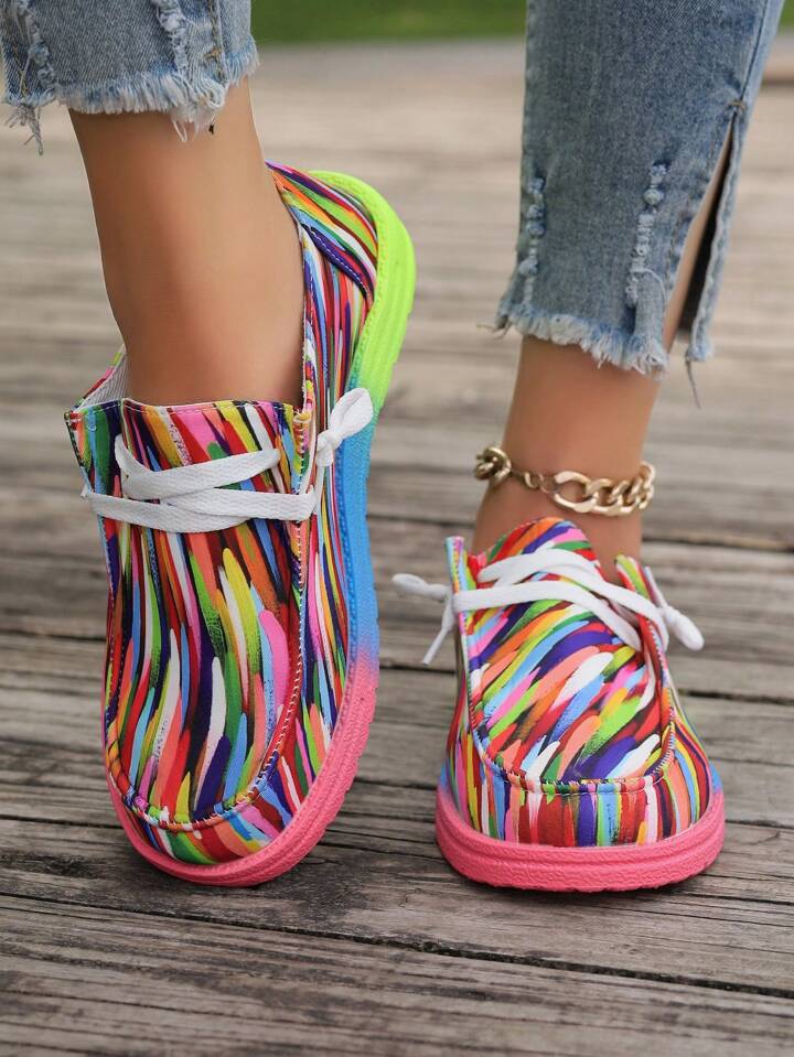 Women's Multi-Color Printed Fashion Sneakers