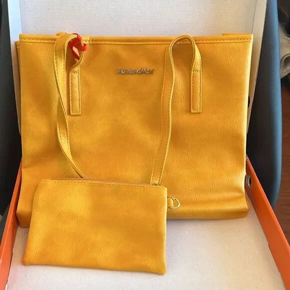 Yellow Women's Shoulder Vegan Leather Bag