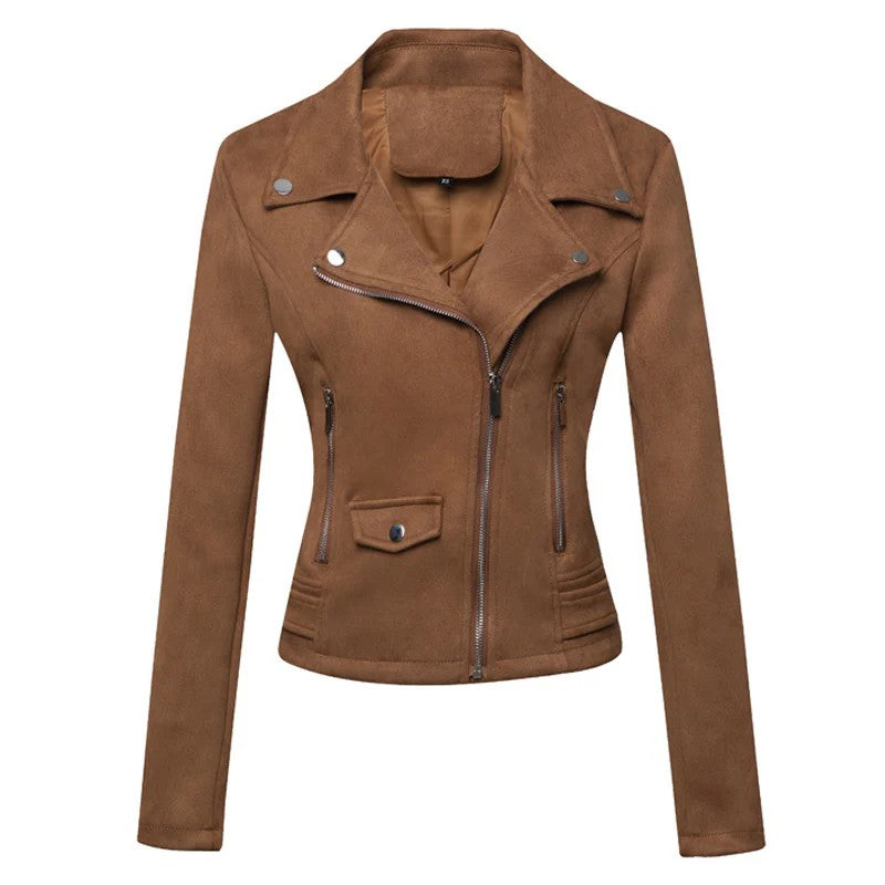 Seude zip waist collar jacket