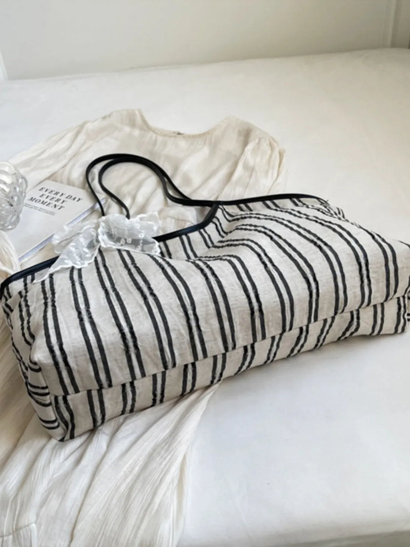 Striped Canvas Tote Bag-zoom-