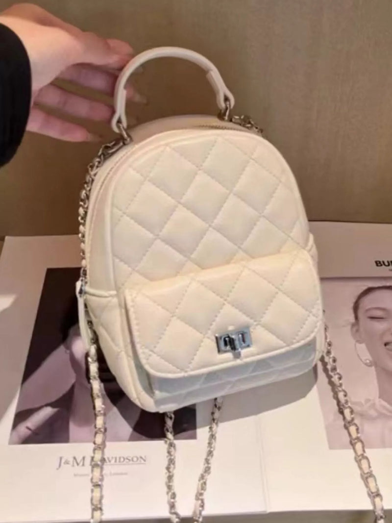 Quilted Mini Backpack Bag-zoom-