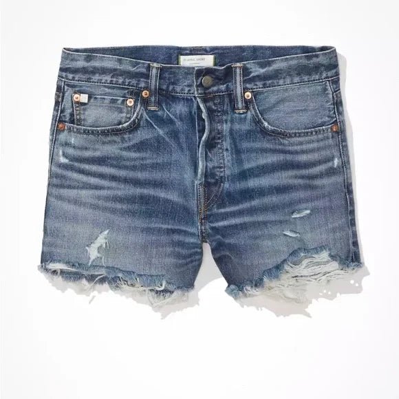AE77 Premium Classic Light Blue Denim Short - Primrose Signature Boutique