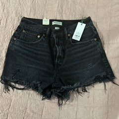 AE77 The High Rise Black jean shorts - Primrose Signature Boutique
