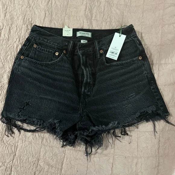 AE77 The High Rise Black jean shorts - Primrose Signature Boutique