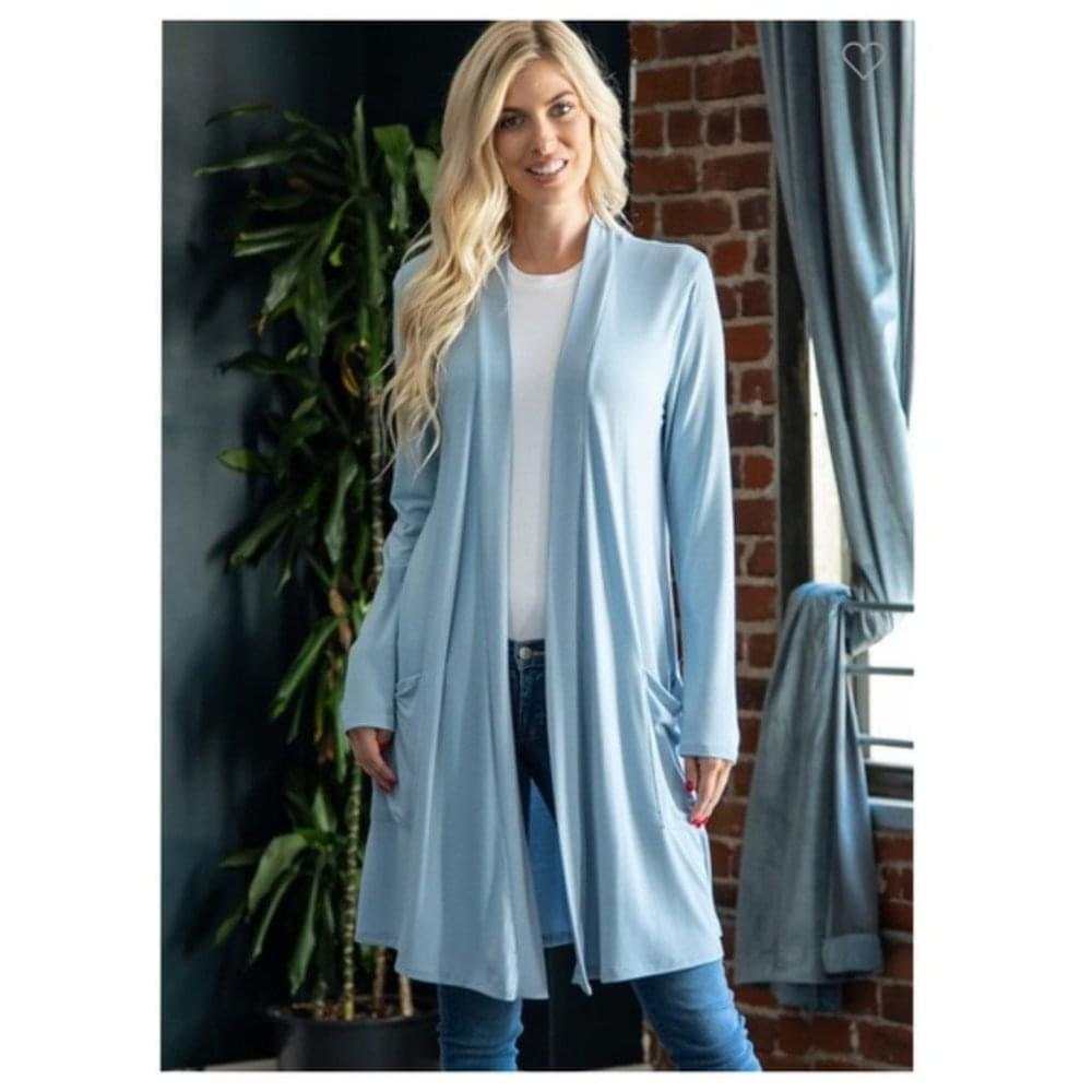 Ash Blue Cardigan - Primrose Signature Boutique