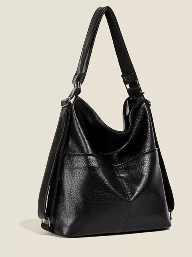 Leather Convertible Shoulder Bag-zoom-