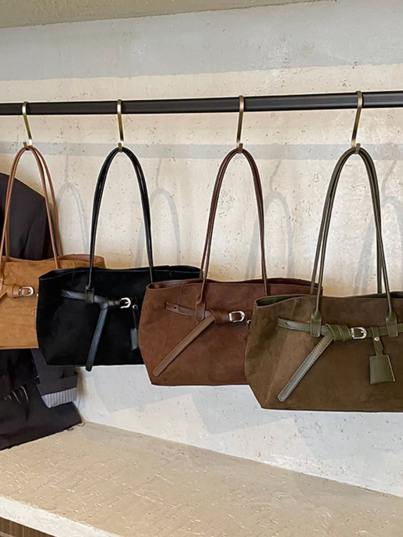 Lightweight Suede Shoulder Bag-zoom-