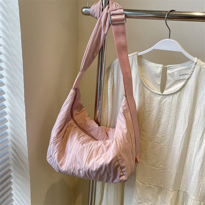 Pleated Dumpling Crossbody Bag-zoom-