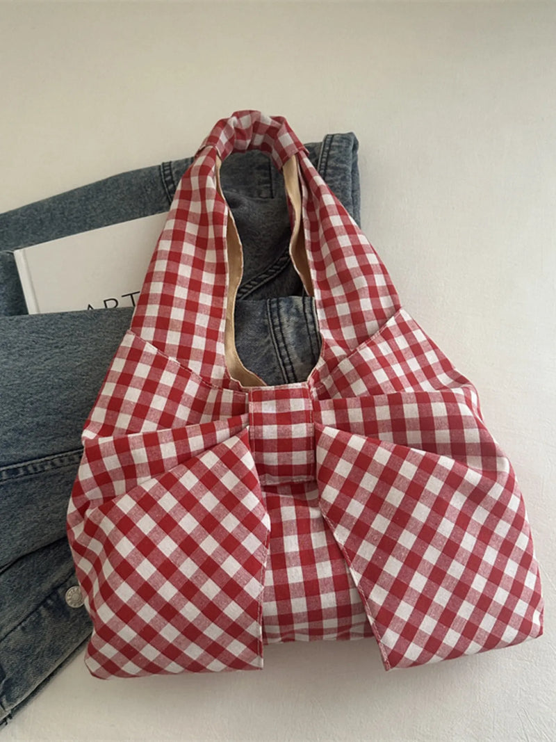 Ruched Bow Shoulder Bag-zoom-