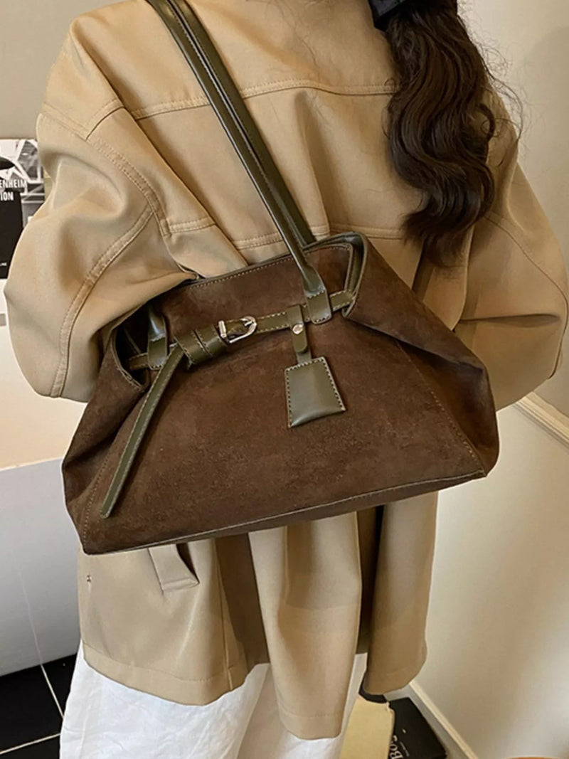 Lightweight Suede Shoulder Bag-zoom-