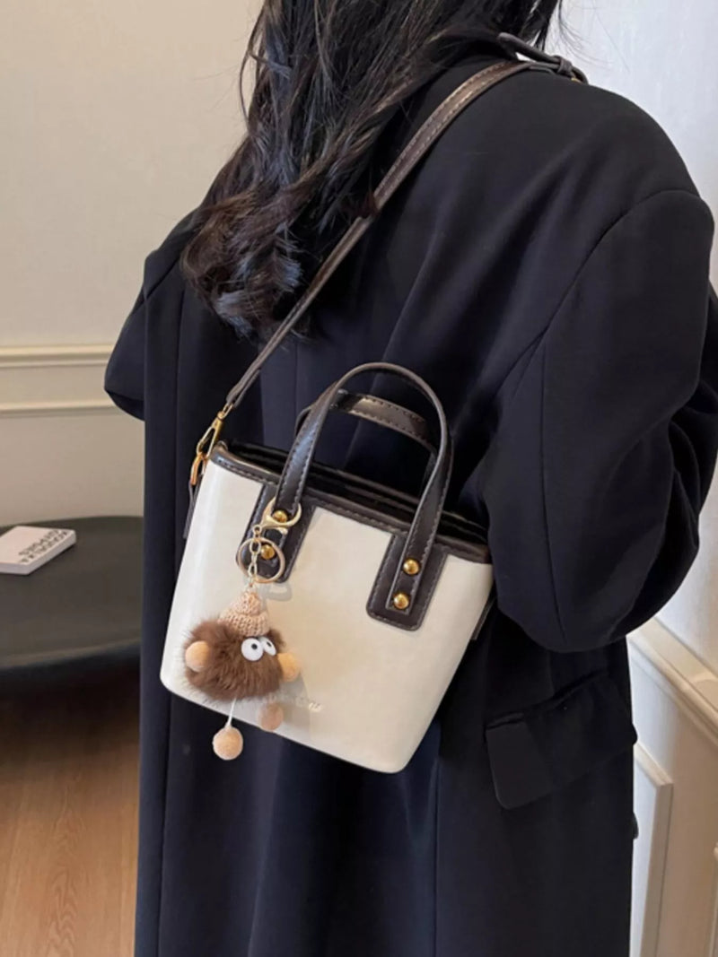 Leather Crossbody Bag with Charm-zoom-