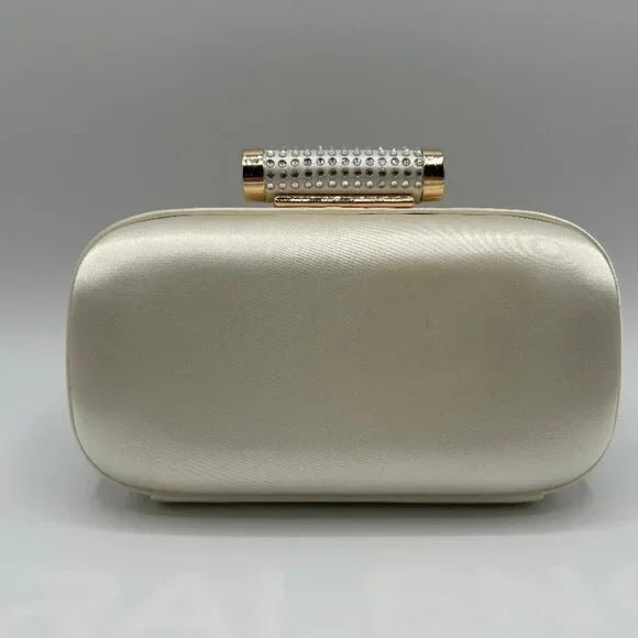 Badgley Mischka Kali Ivory Edwardian Crystal-Embellished Minaudière New Clutch-zoom-