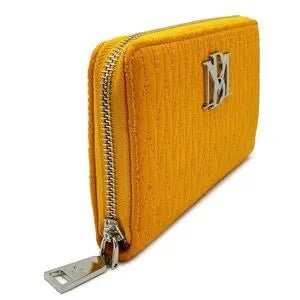 Badgley Mischka Yellow Quilted Long Wallet with Detailed Stitching-zoom-