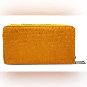 Badgley Mischka Yellow Quilted Long Wallet with Detailed Stitching-zoom-