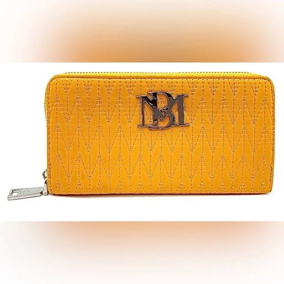 Badgley Mischka Yellow Quilted Long Wallet with Detailed Stitching - Primrose Signature Boutique