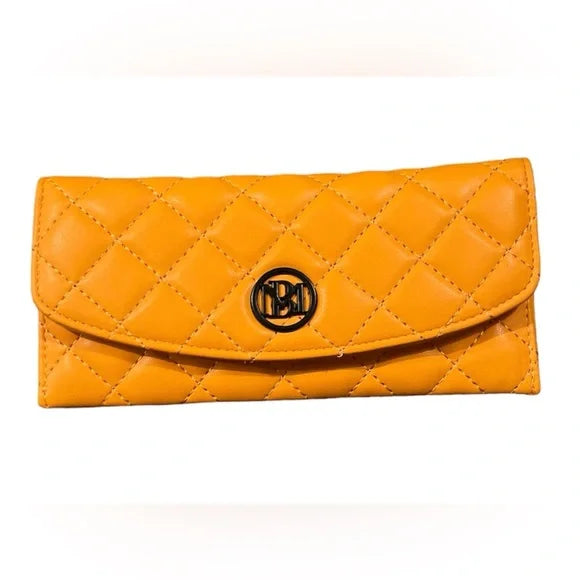 Badgley Mischka Yellow Quilted Wallet