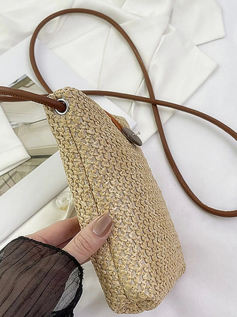Straw Woven Crossbody Bag-zoom-
