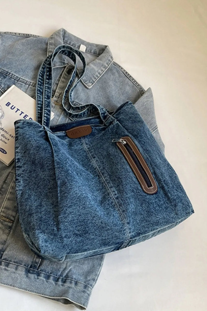 Medium Denim Tote Bag-zoom-