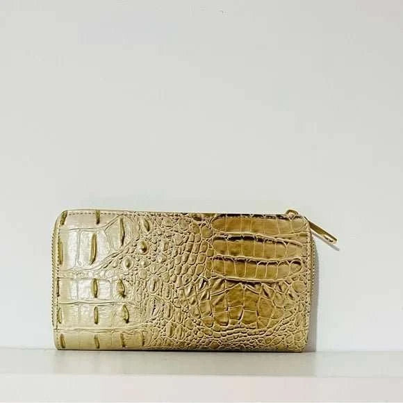 Beiges Handtaschen-Set aus veganem Leder mit Tragegriff