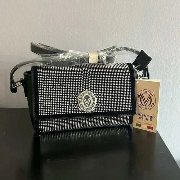 Black and Silver Rhinestone Studded Crossbody - Primrose Signature Boutique