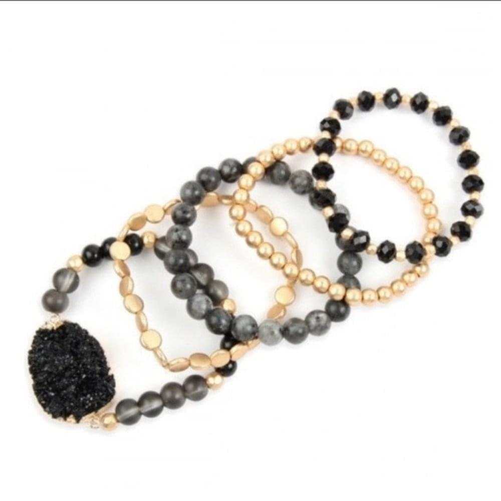 Black Druzy Bracelets - Primrose Signature Boutique