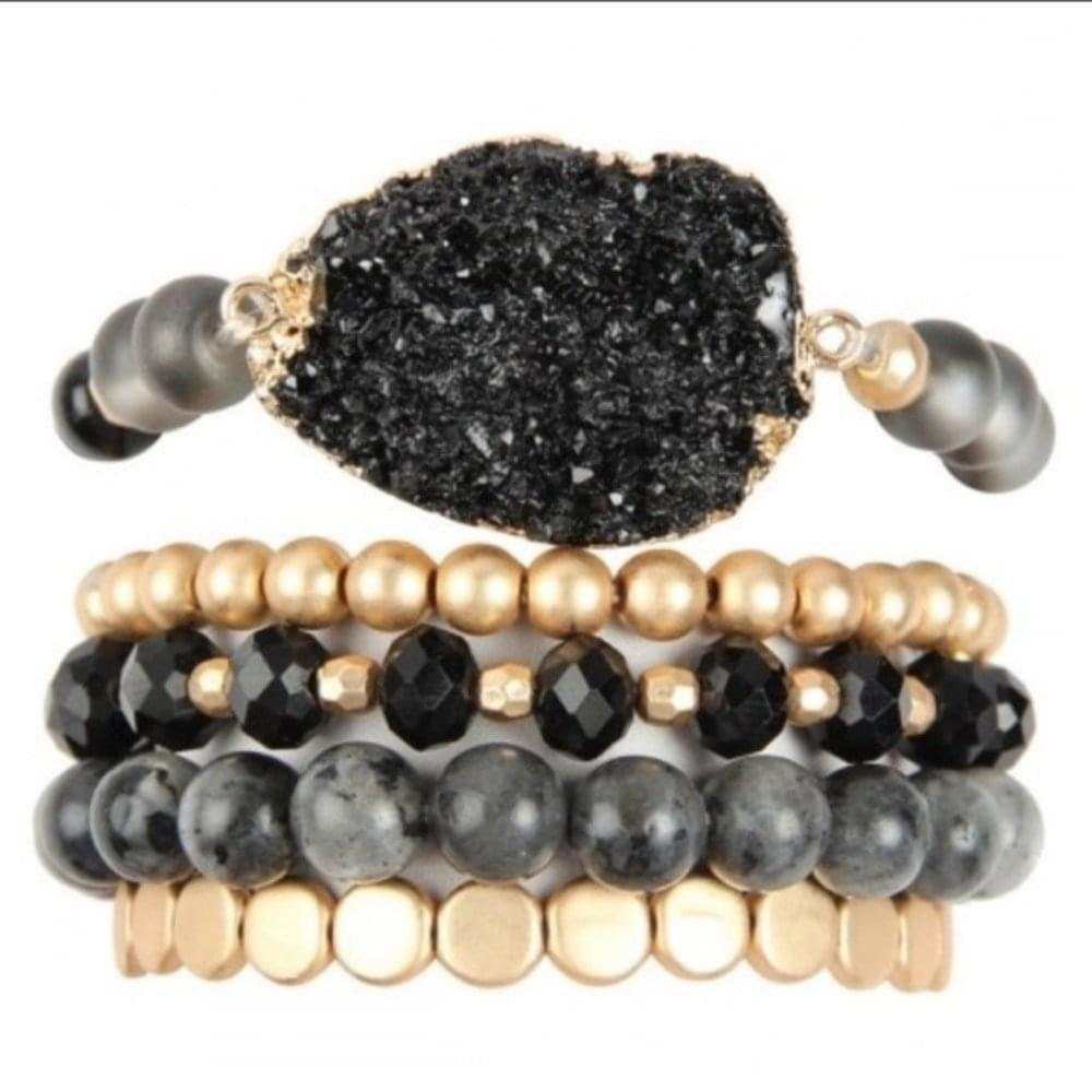 Black Druzy Bracelets - Primrose Signature Boutique