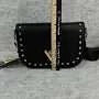 Black Vegan Leather Gold Studded Crossbody with Wallet - Primrose Signature Boutique