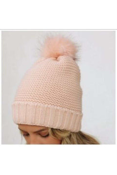 Blush Faux Fur Lined Beanie - Primrose Signature Boutique