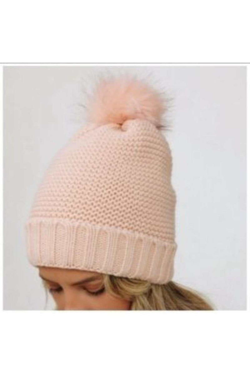 Beanie mit Kunstfellfutter in Rosa-zoom-