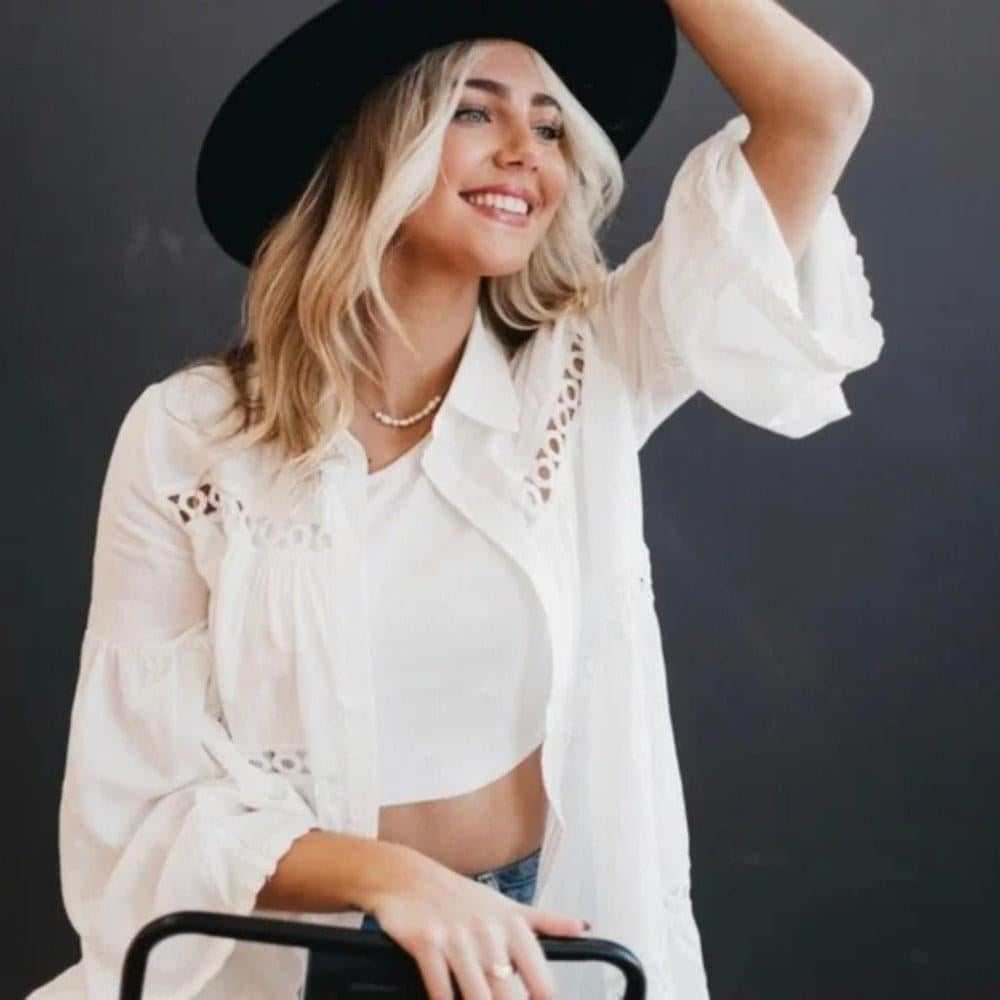 Bohemian Lace Detail Blouse - Primrose Signature Boutique