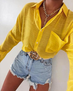 Breezy Lane Shirt Women's Casual Button Down Long Sleeve - Primrose Signature Boutique