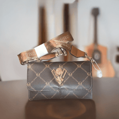 Brown Bronze Crossbody Logo Purse - Primrose Signature Boutique