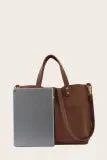 Brown PU Leather Multiway Hand Bag-zoom-