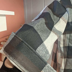 Brown/Grey Plaid Button Design Long Sleeve Shacket - Primrose Signature Boutique