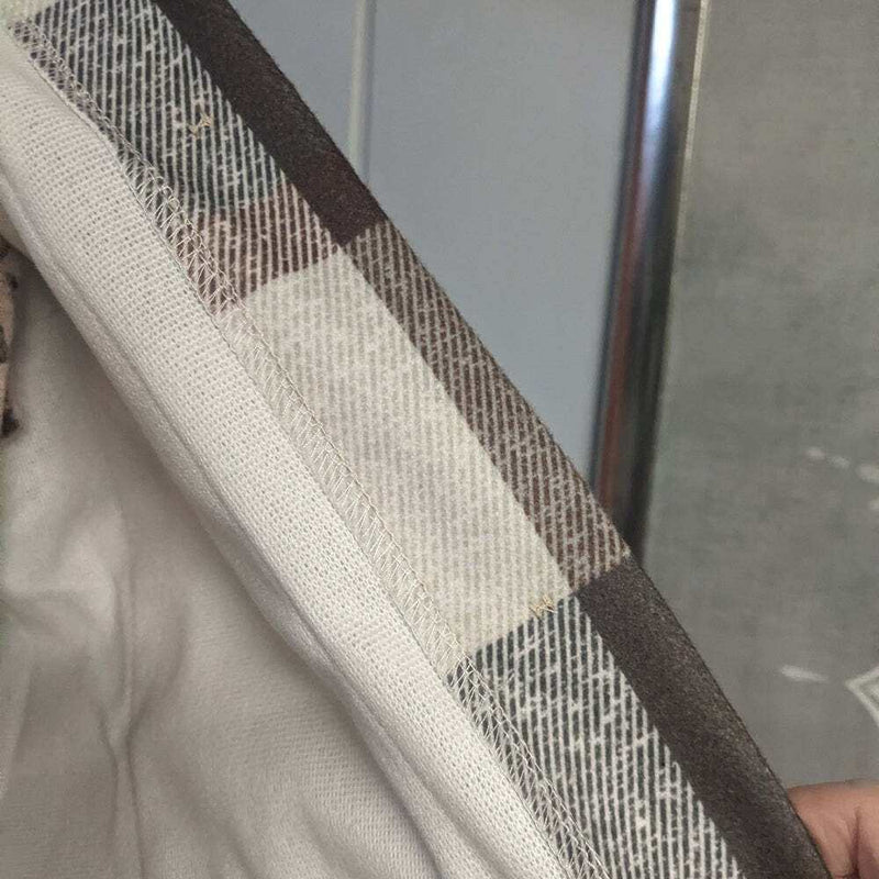 Braun/grau kariertes Langarmhemd mit Knopfdesign-zoom-