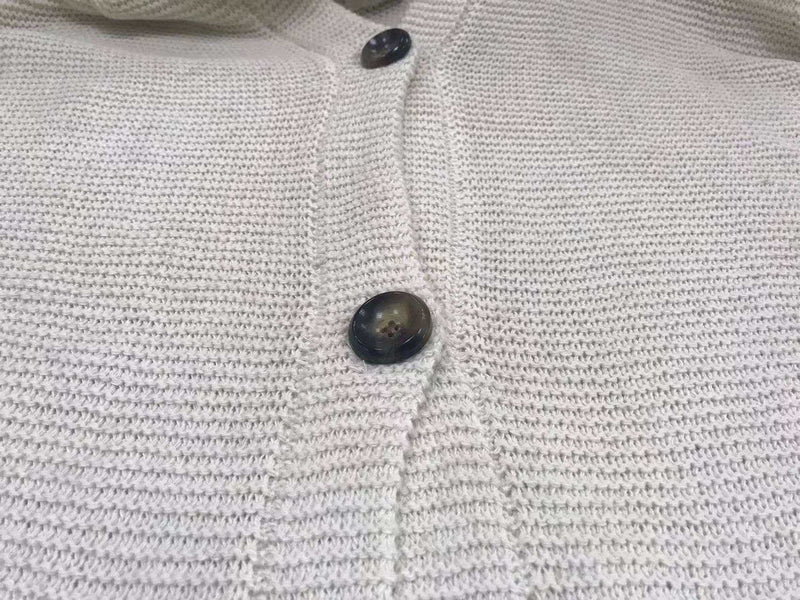 Button Hooded Solid Color Sweater Coat Cardigan-zoom-