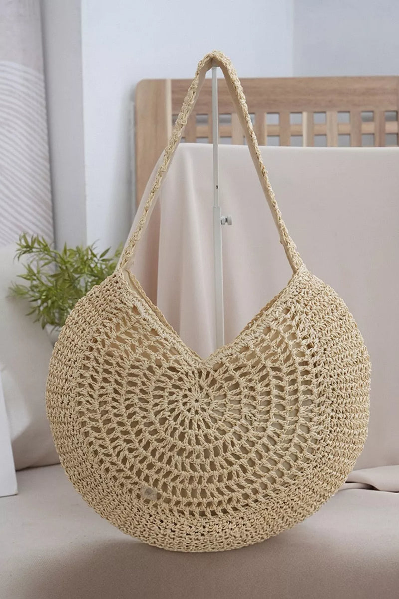 Round Woven Shoulder Bag-zoom-